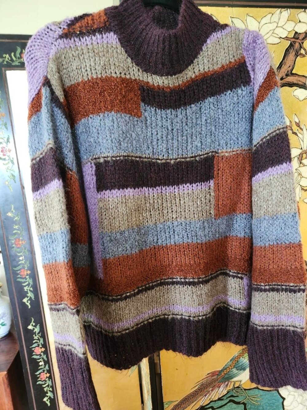 a.n.a. colorblock mock turtleneck sweater